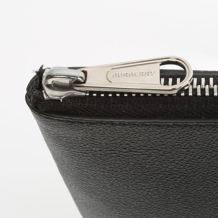 BURBERRY Embossed Leather Pouch - Black