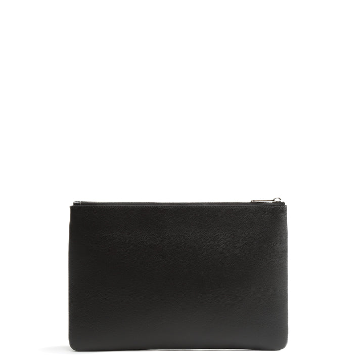 BURBERRY Embossed Leather Pouch - Black