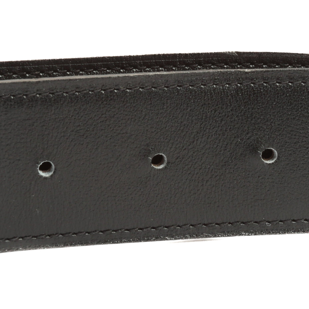 Top quality Hermes 38MM Veau/Togo Leather Strap Black & Grey with Constance 38MM Silver Buckle