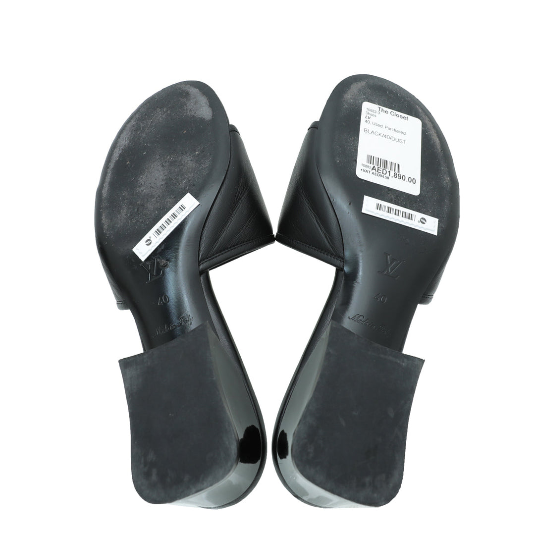 Louis Vuitton Black Magnetic Mules 40