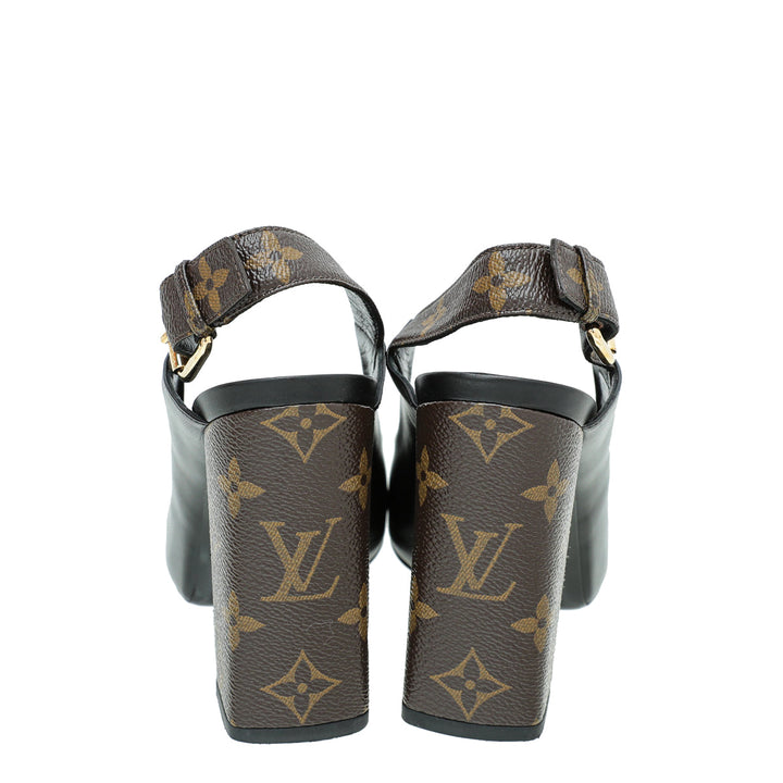 Louis Vuitton Monogram Black Matchmake Slingback Pump 39