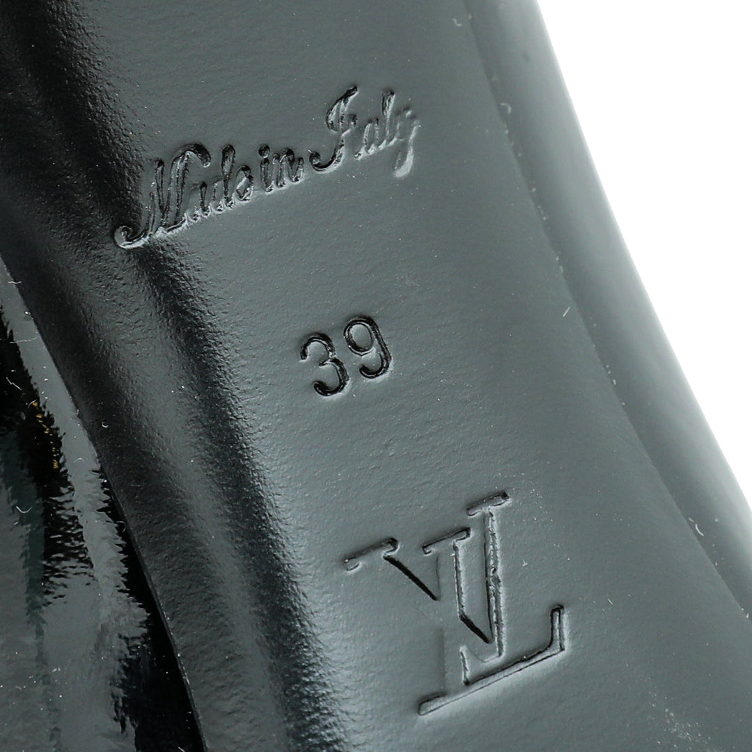 Louis Vuitton Black Peep Toe Logo Pump 39