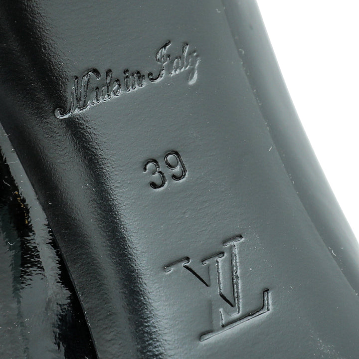 Louis Vuitton Black Peep Toe Logo Pump 39