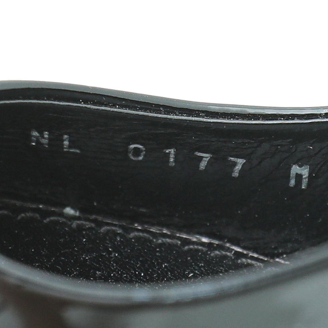 Louis Vuitton Black Peep Toe Logo Pump 39