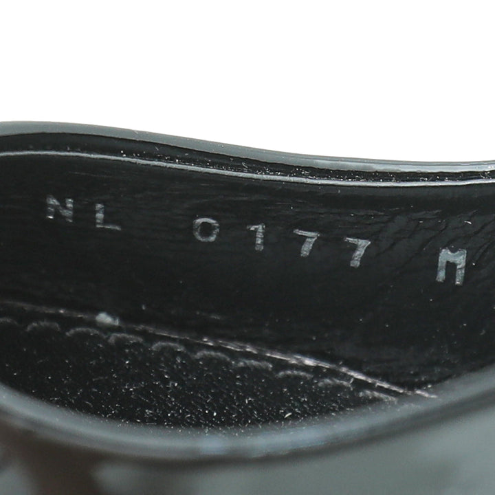 Louis Vuitton Black Peep Toe Logo Pump 39
