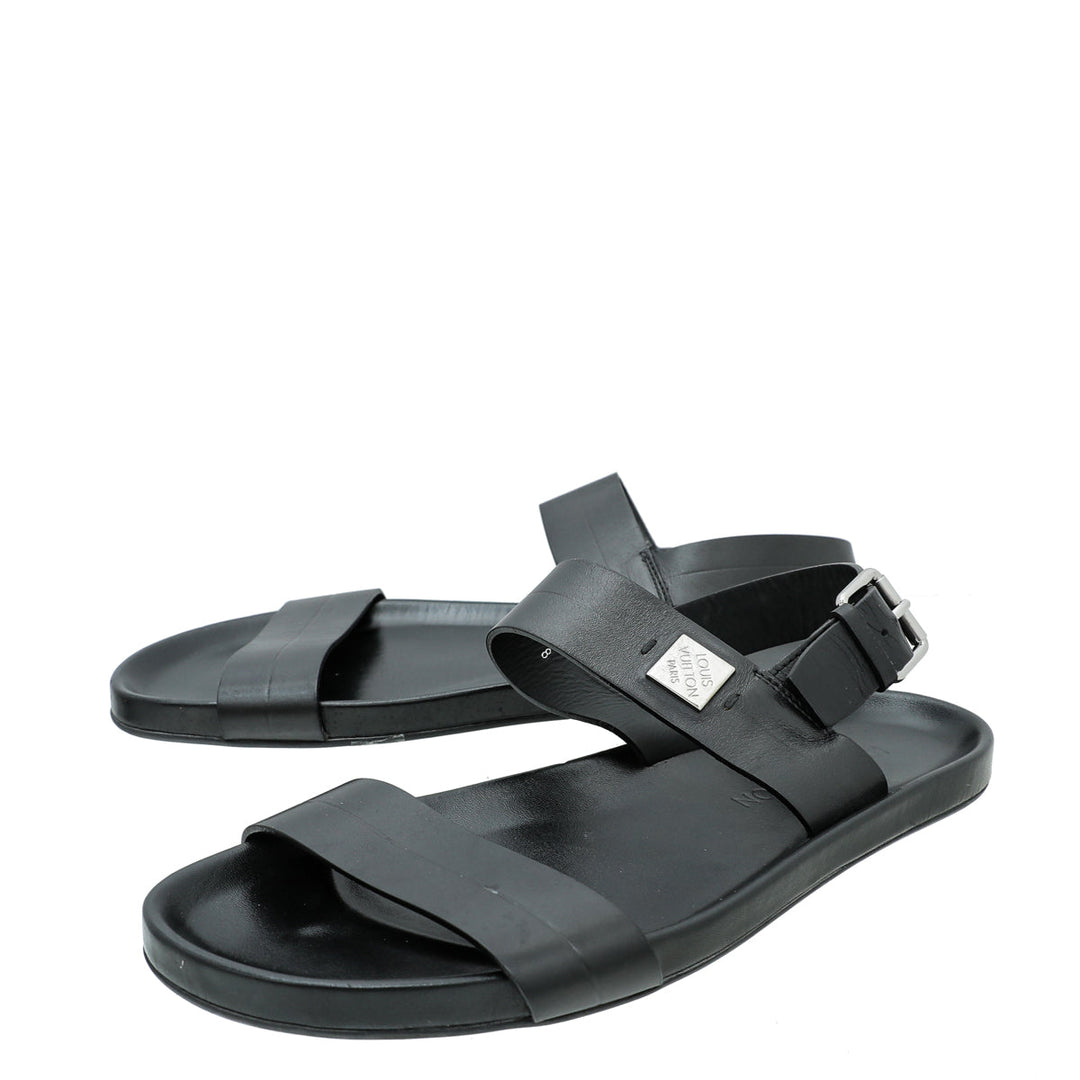 Louis Vuitton Black Flat Sandal 8