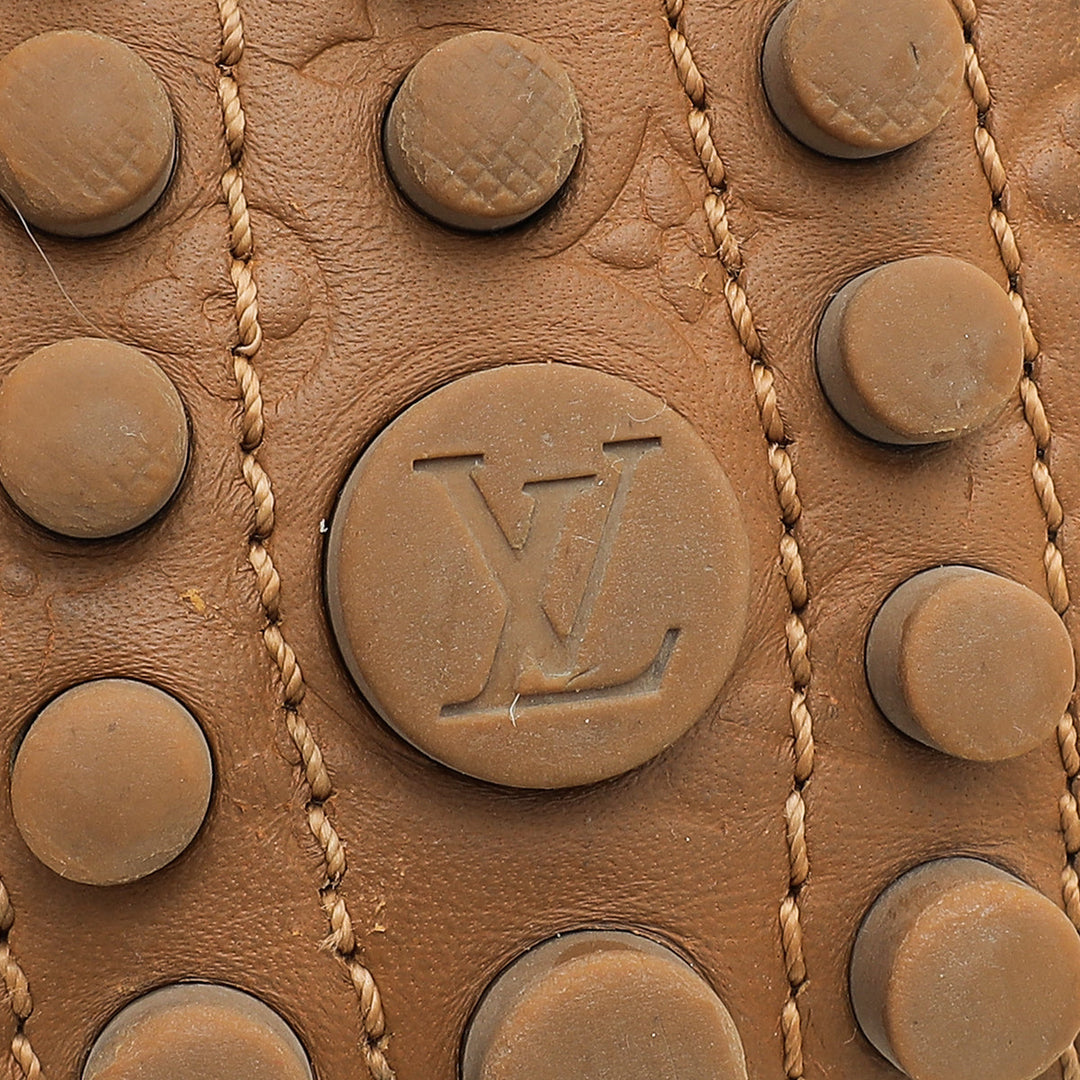 Louis Vuitton Brown Monogram Embossed Gloria Flat Loafer 36.5
