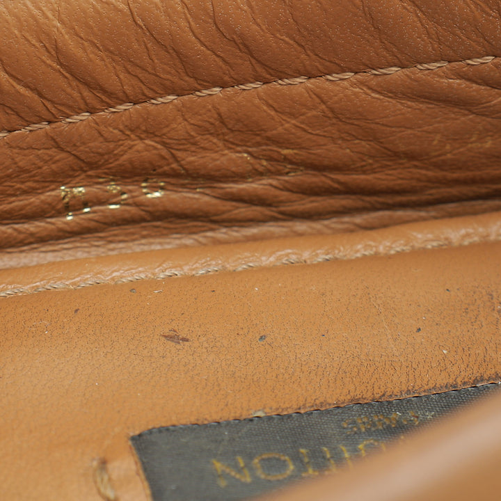 Louis Vuitton Brown Monogram Embossed Gloria Flat Loafer 36.5