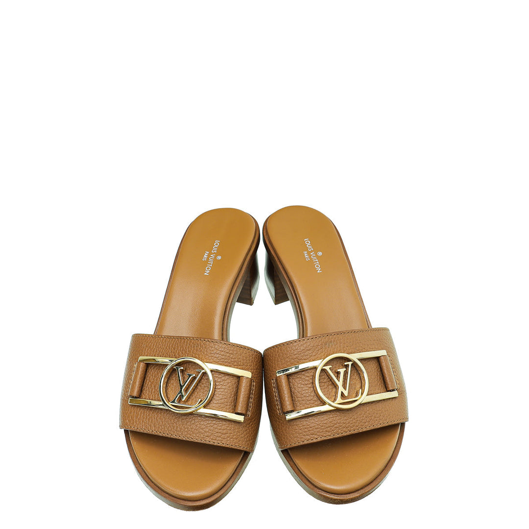 Louis Vuitton Cognac Lock It Mule 36