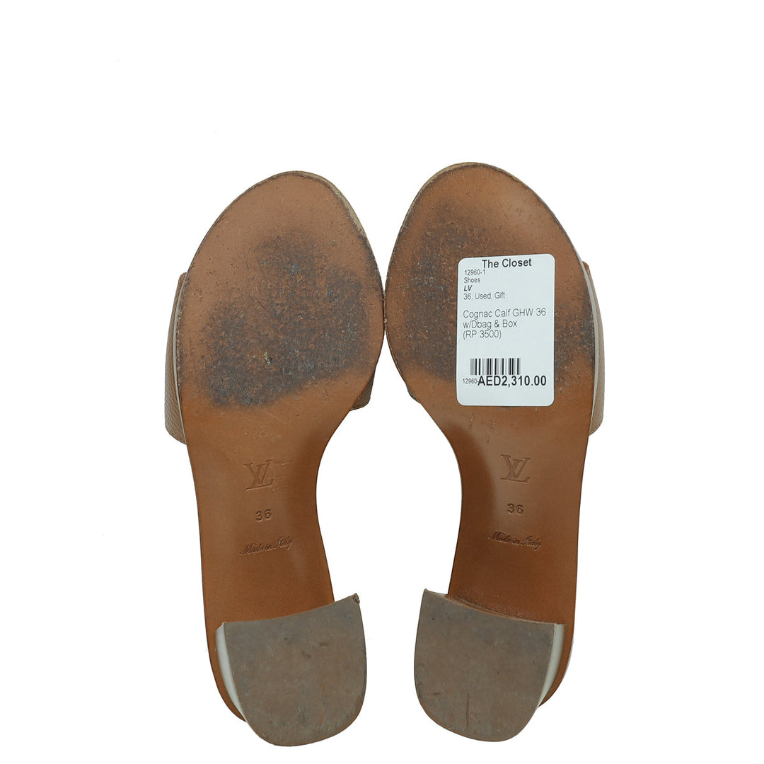 Louis Vuitton Cognac Lock It Mule 36