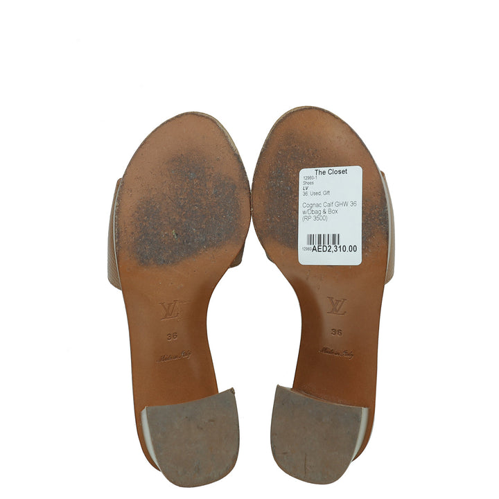 Louis Vuitton Cognac Lock It Mule 36