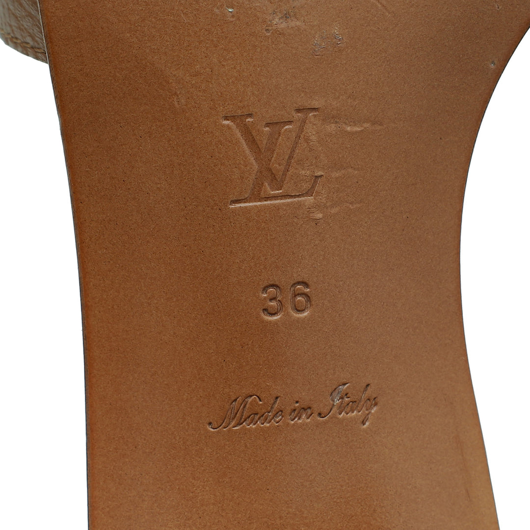 Louis Vuitton Cognac Lock It Mule 36