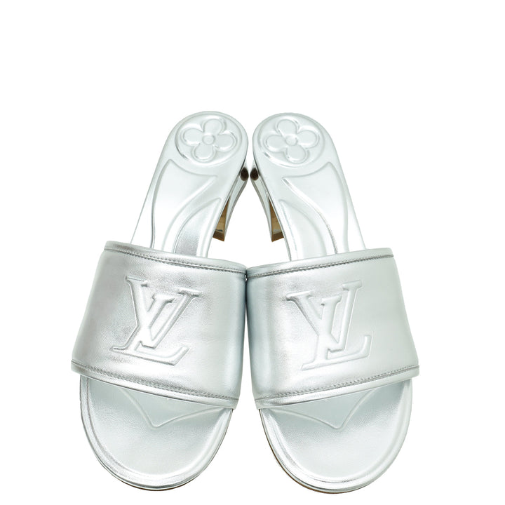 Louis Vuitton Metallic Silver Magnetic Mules 37.5