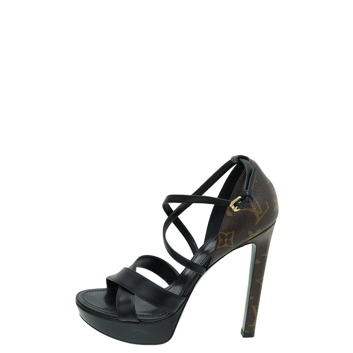 Louis Vuitton Brown Middle East Exclusive Temptation Platform Sandals 37