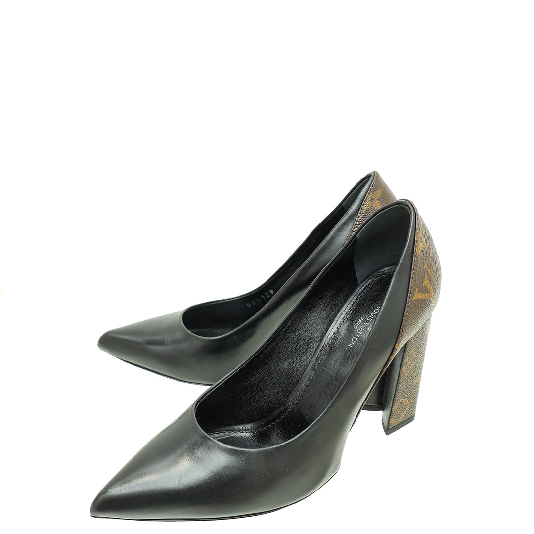 Louis Vuitton Monogram Black Matchmake Pump 37.5