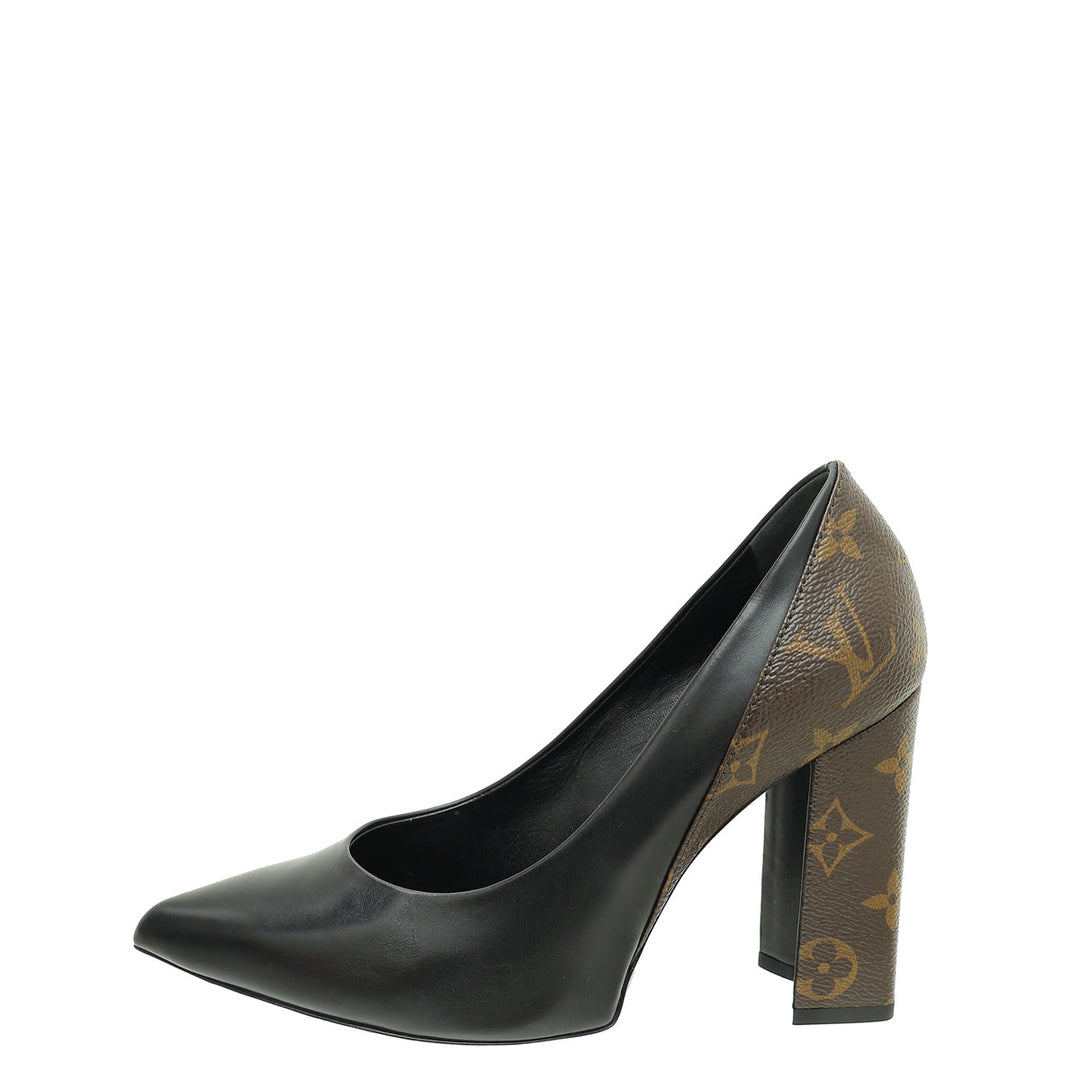 Louis Vuitton Monogram Black Matchmake Pump 37.5