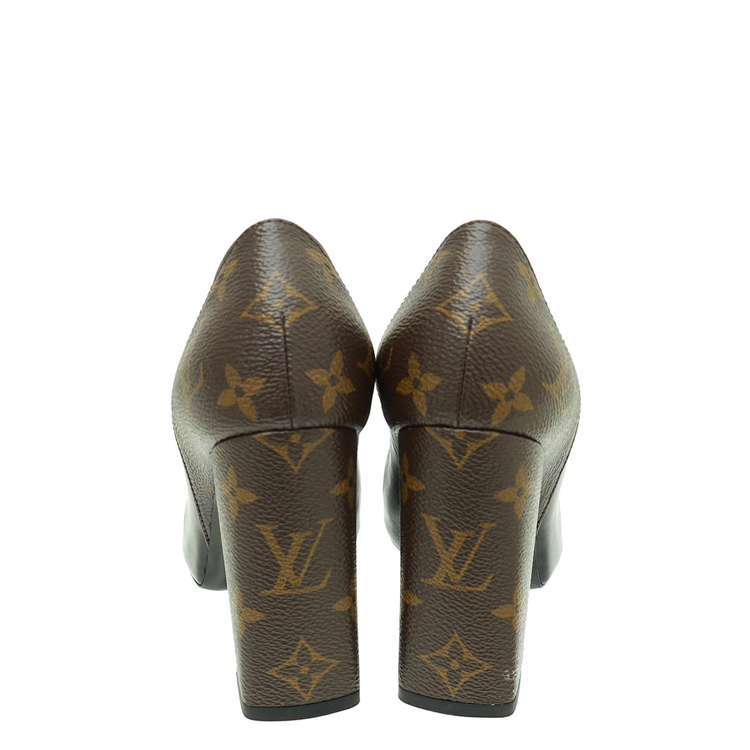Louis Vuitton Monogram Black Matchmake Pump 37.5