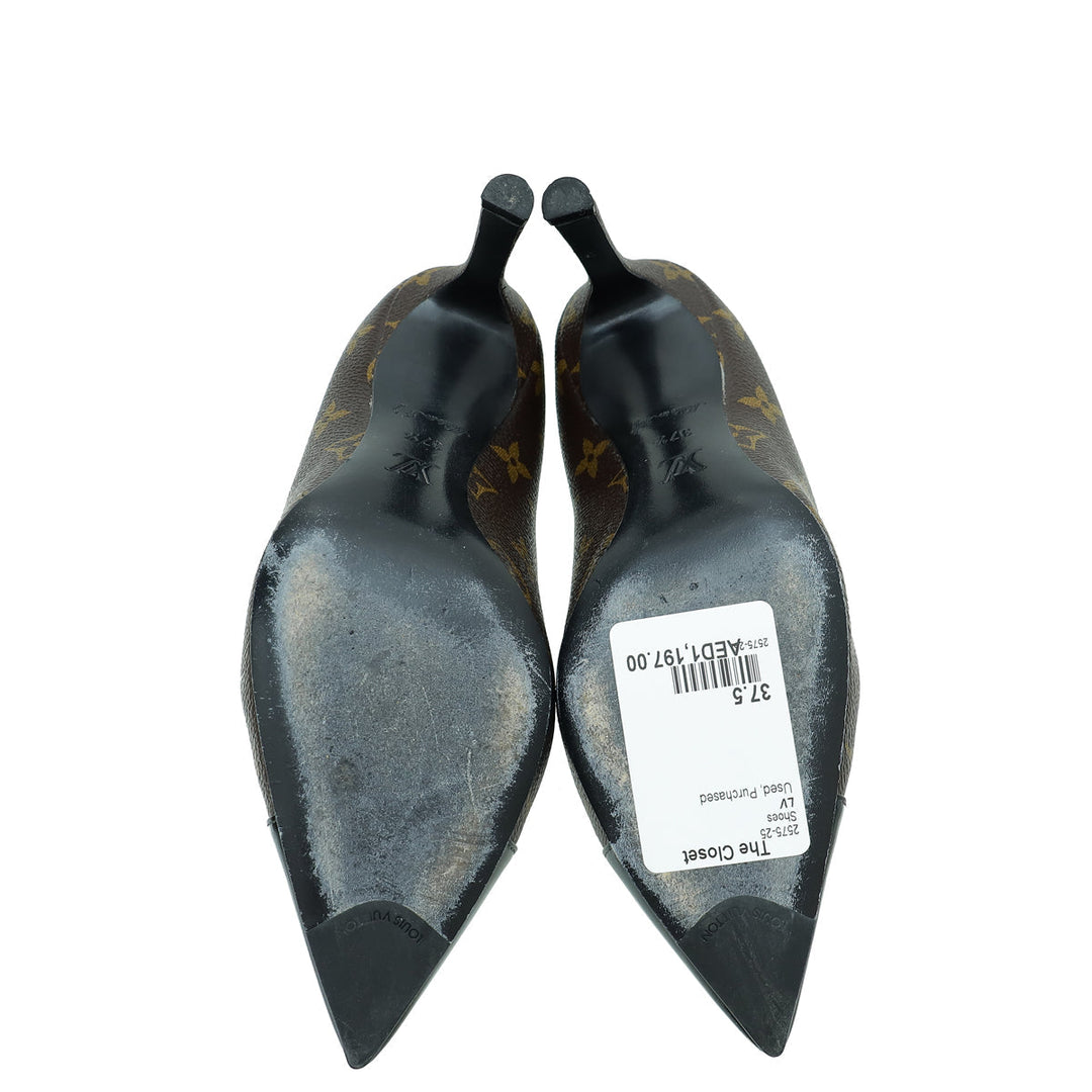 Louis Vuitton Monogram Black Cherie Pump 37.5