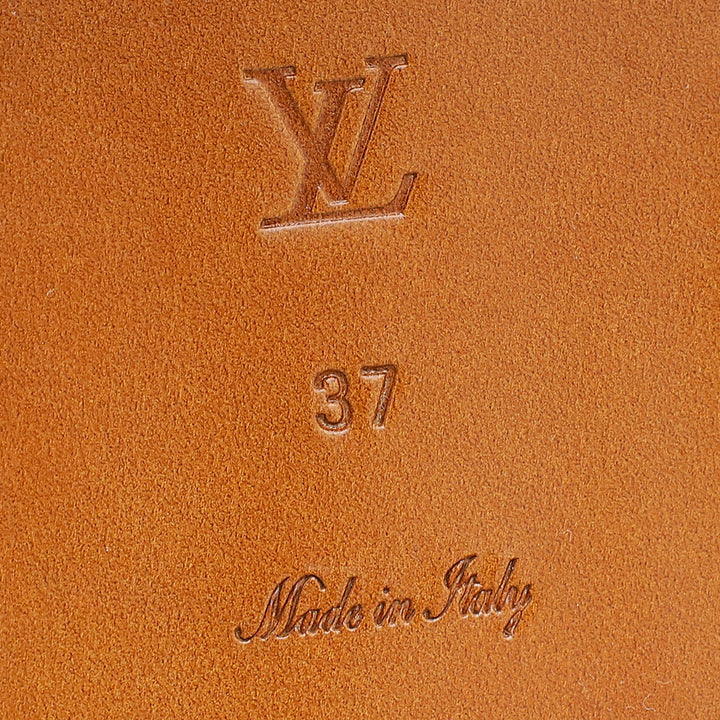 Louis Vuitton Yellow Crocodile Lock It Flat Mules 37