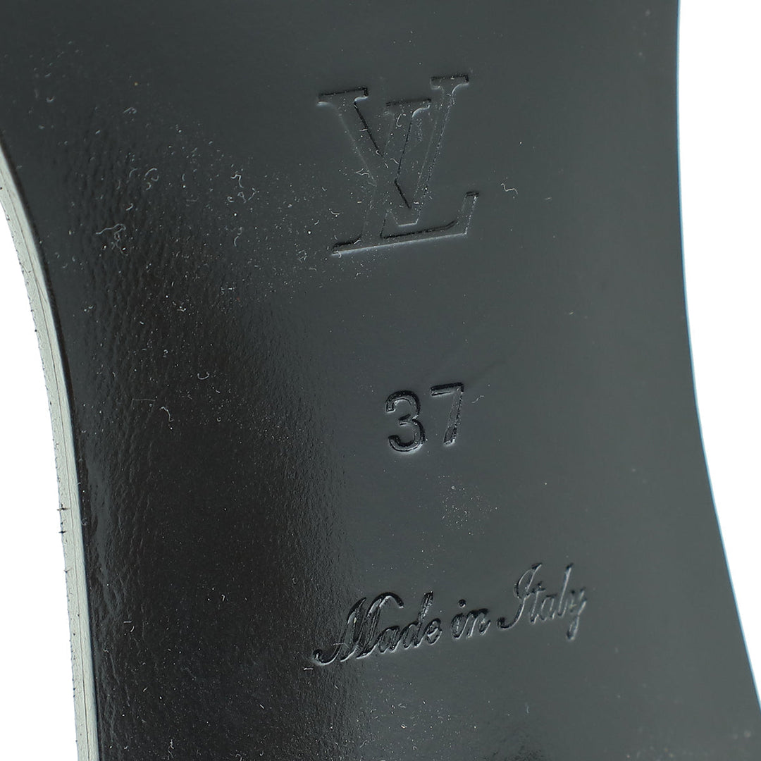 Louis Vuitton Blue Monogram Blue Pop Lock It Mules 37