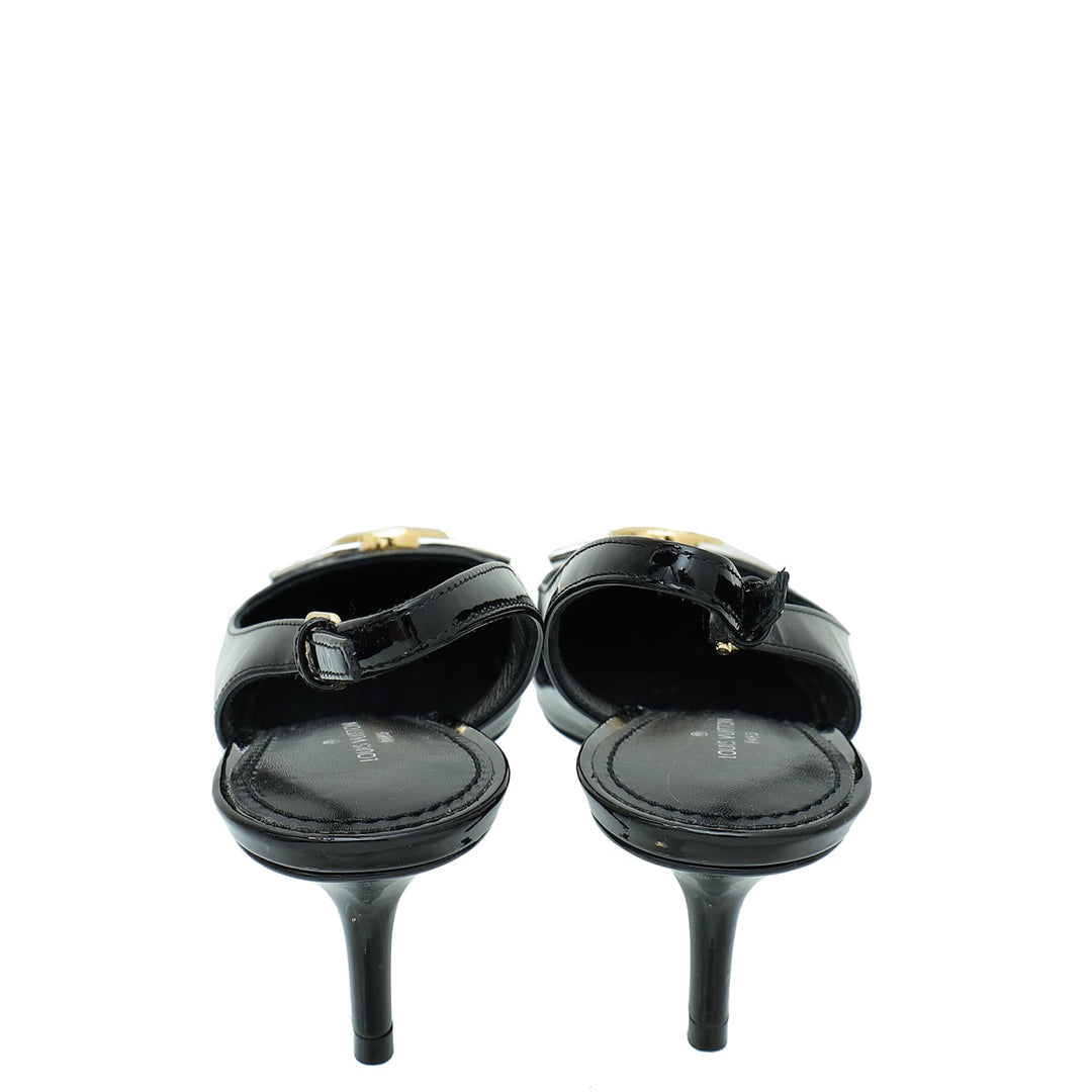 Louis Vuitton Black Vernis Insider Slingback Pump 37