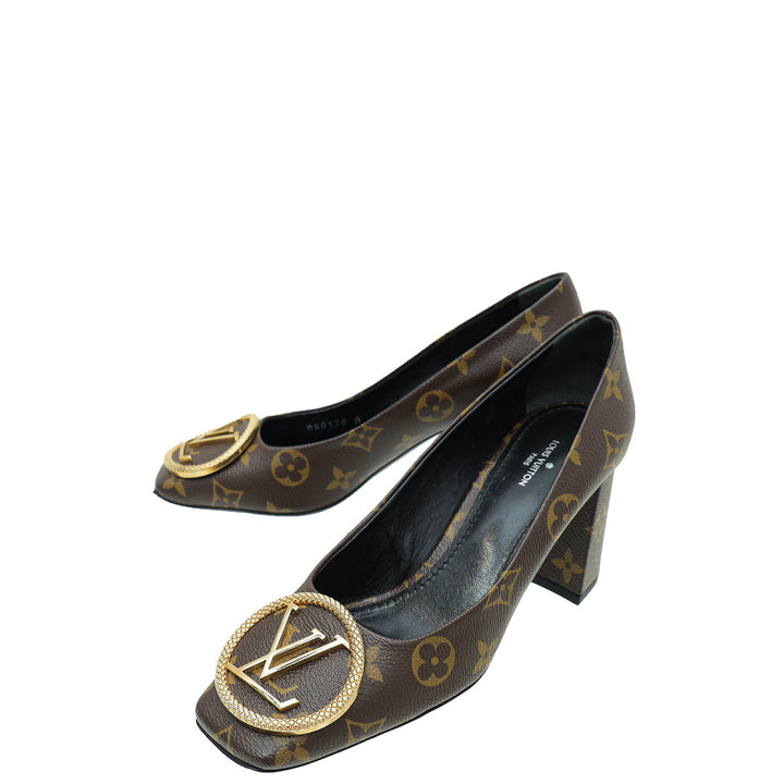 Louis Vuitton Monogram Madeleine Block Heel Pump 37