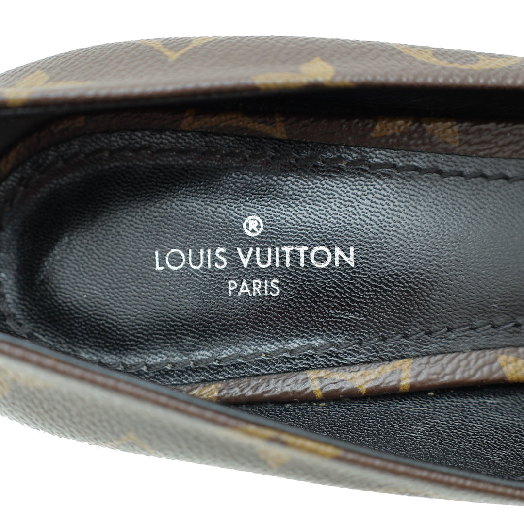 Louis Vuitton Monogram Madeleine Block Heel Pump 37