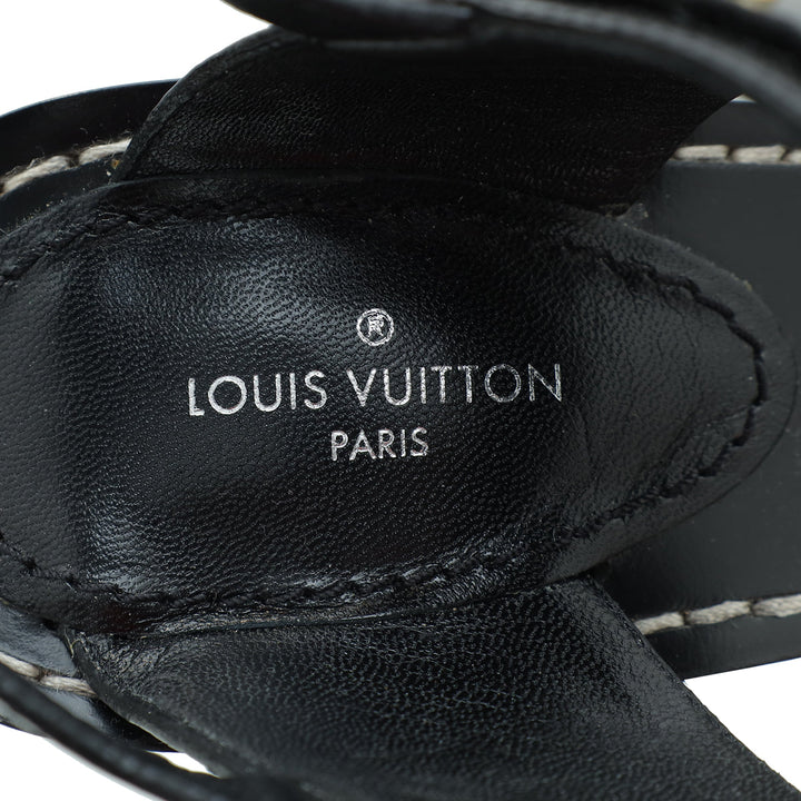 Louis Vuitton Monogram Black Nomad Studded Sandal 37