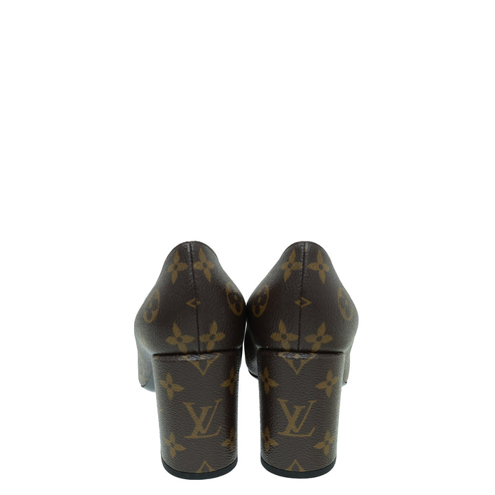 Louis Vuitton Monogram Madeleine Block Heel Pump 40