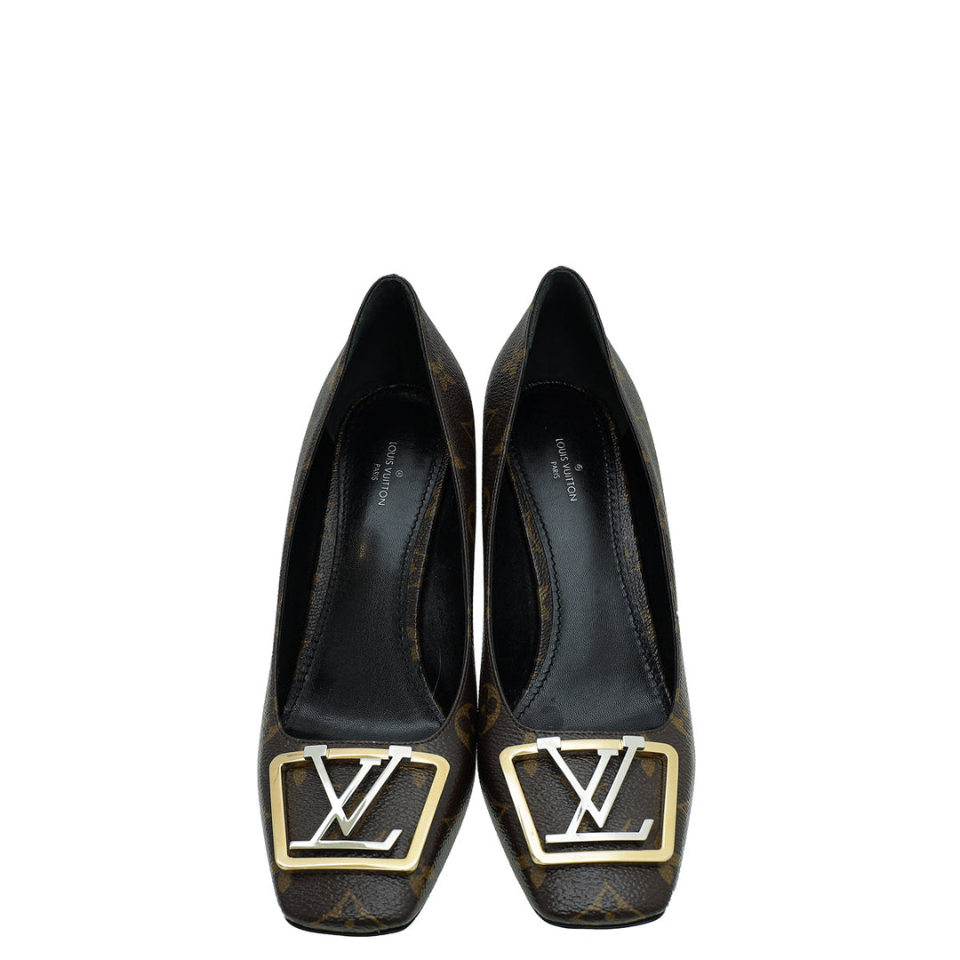 Louis Vuitton Monogram Madeleine Block Heel Pump 40