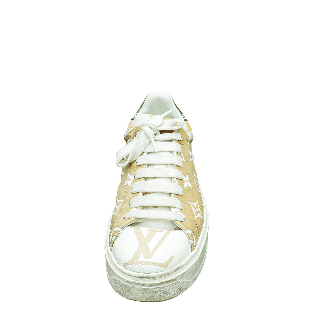 Louis Vuitton Bicolor Monogram Giant Time Out Sneakers 36