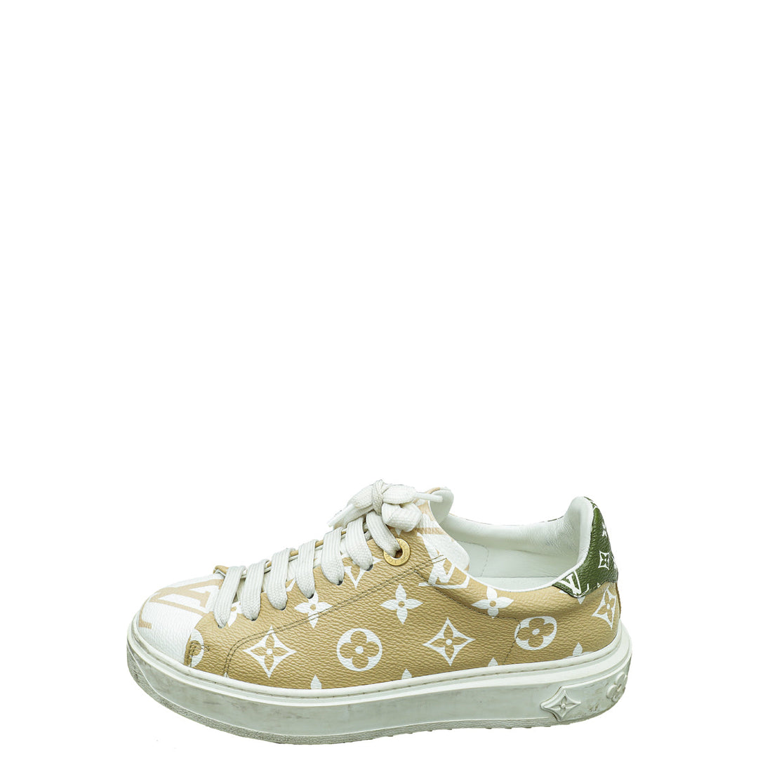 Louis Vuitton Bicolor Monogram Giant Time Out Sneakers 36