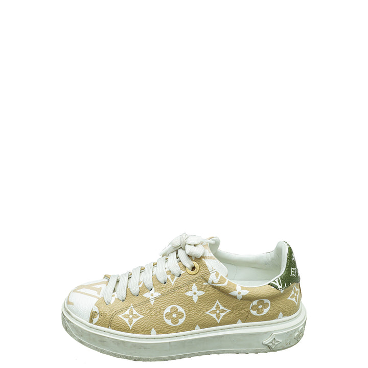 Louis Vuitton Bicolor Monogram Giant Time Out Sneakers 36