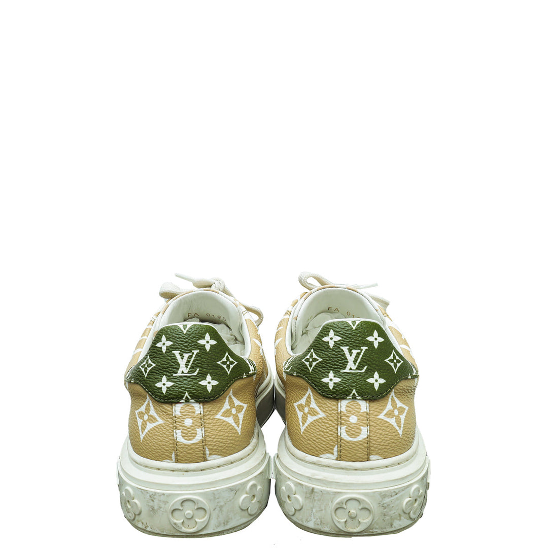Louis Vuitton Bicolor Monogram Giant Time Out Sneakers 36