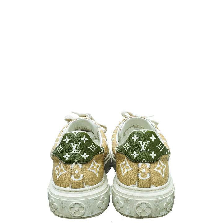 Louis Vuitton Bicolor Monogram Giant Time Out Sneakers 36