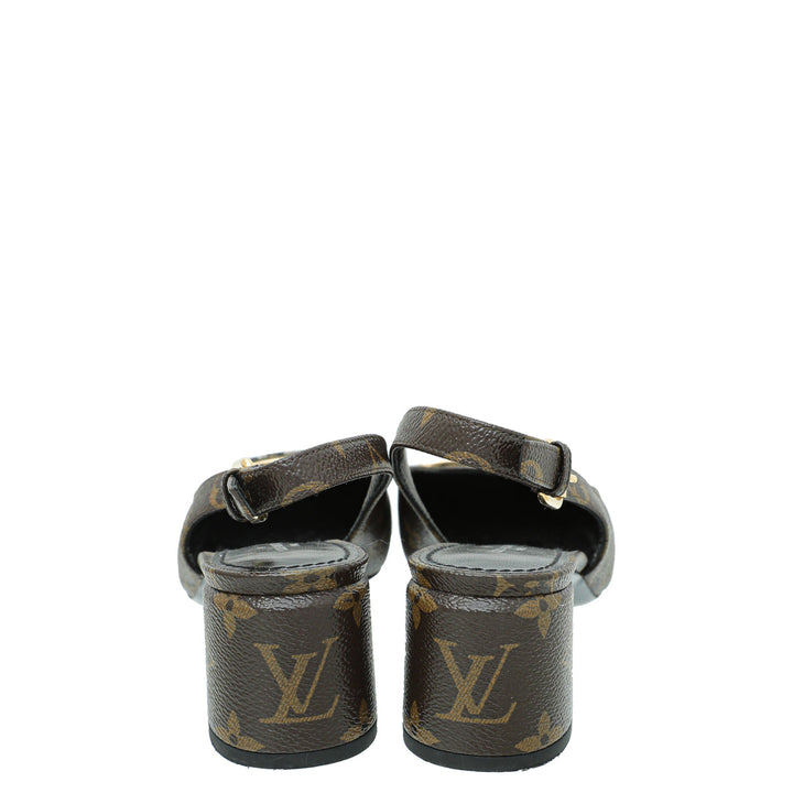 Louis Vuitton Brown Monogram Madeleine Slingback 35
