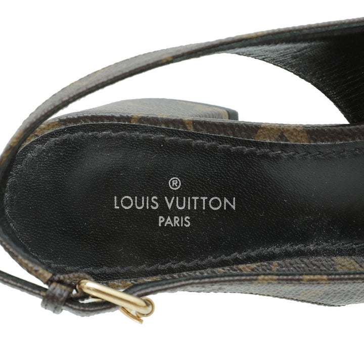 Louis Vuitton Brown Monogram Madeleine Slingback 35