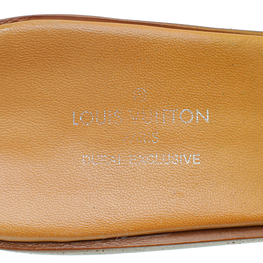 Louis Vuitton Natural Python Lock It Mules 36.5