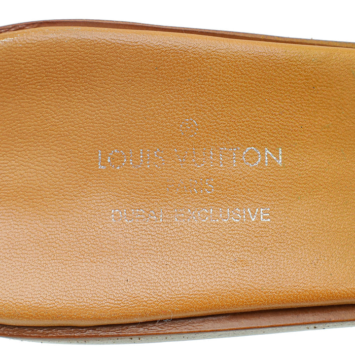Louis Vuitton Natural Python Lock It Mules 36.5