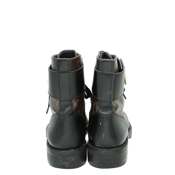 Louis Vuitton Monogram Black Wonderland Flat Ranger Boot 36.5