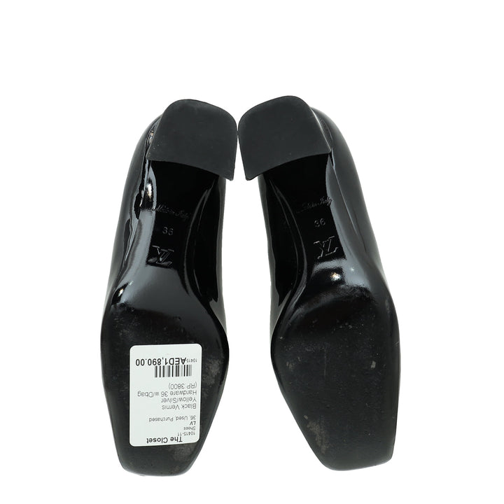 Louis Vuitton Black Vernis Madeleine Pumps 36