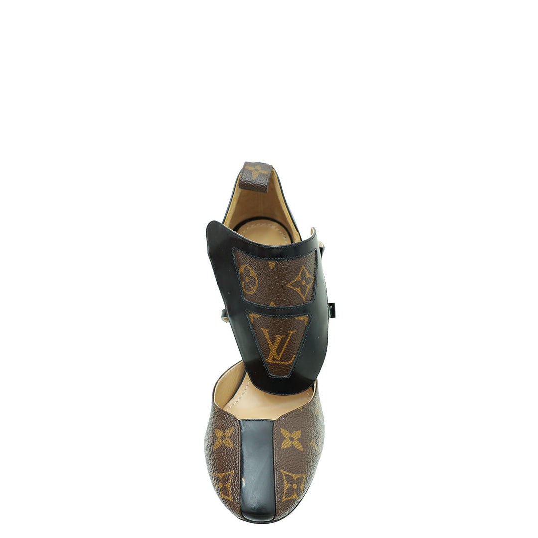 Louis Vuitton Monogram Black Headline Pumps 37.5