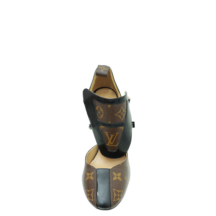 Louis Vuitton Monogram Black Headline Pumps 37.5