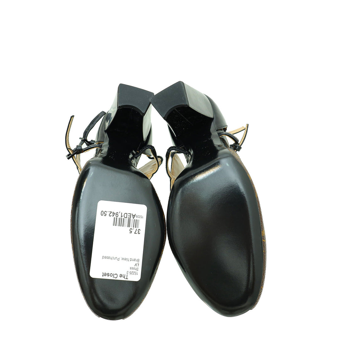Louis Vuitton Monogram Black Headline Pumps 37.5
