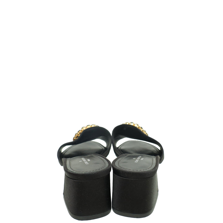 Louis Vuitton Black Satin Madeleine Mules 38.5
