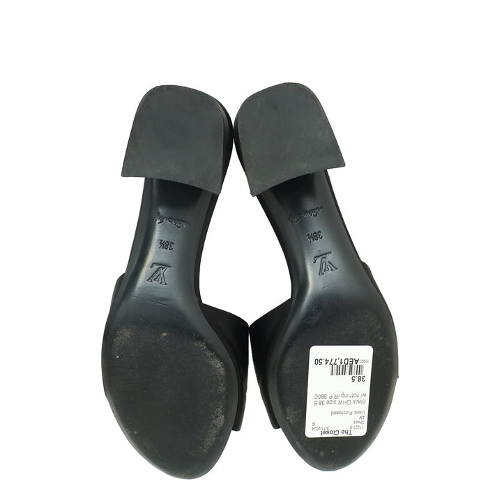 Louis Vuitton Black Satin Madeleine Mules 38.5