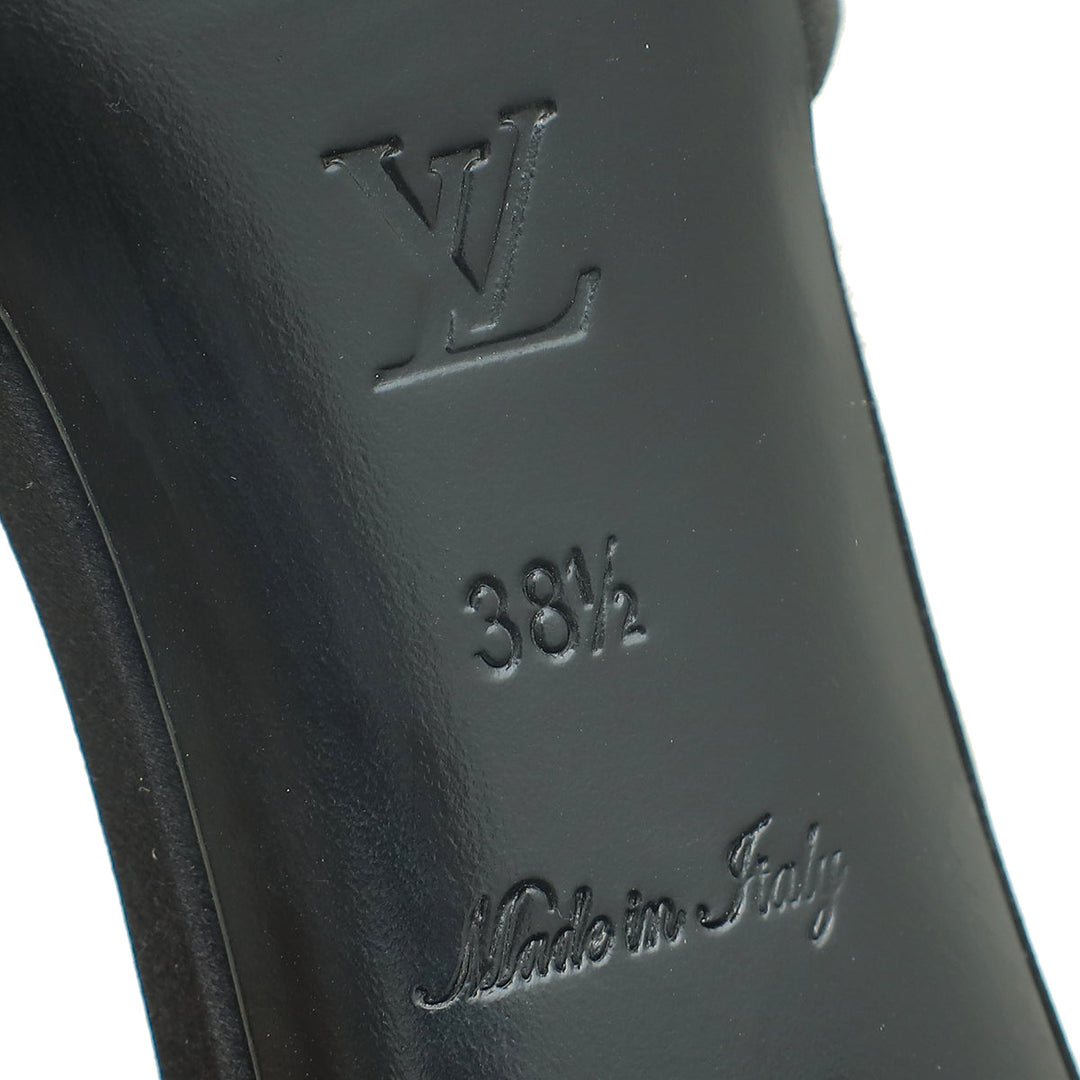 Louis Vuitton Black Satin Madeleine Mules 38.5