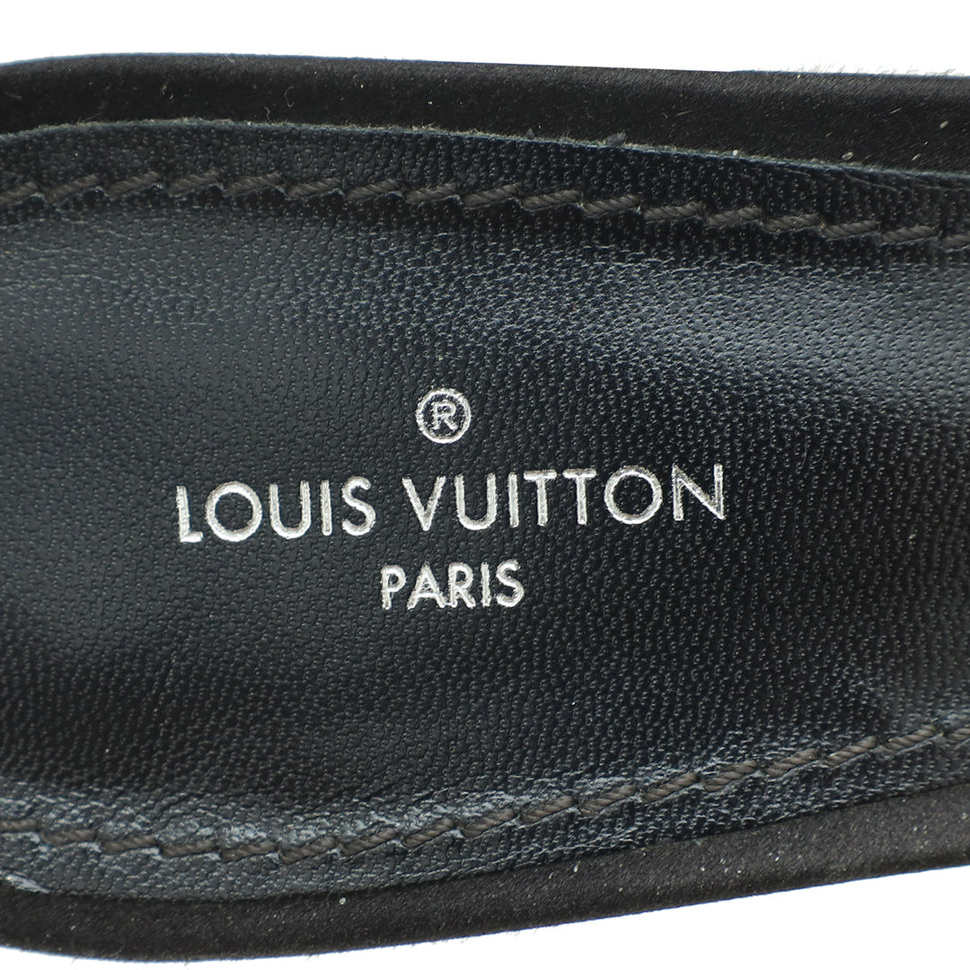 Louis Vuitton Black Satin Madeleine Mules 38.5