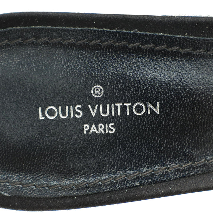 Louis Vuitton Black Satin Madeleine Mules 38.5