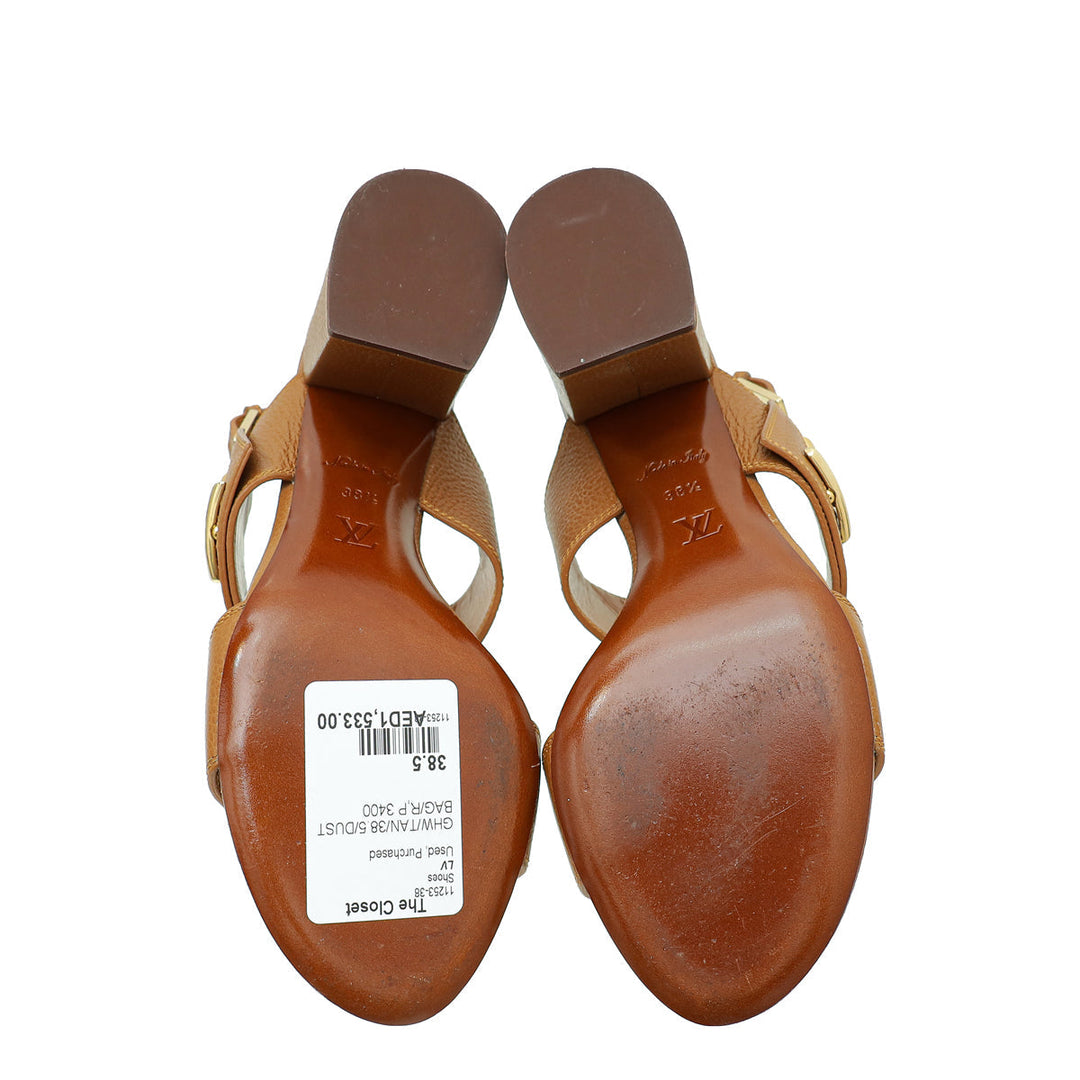 Louis Vuitton Tan Horizon Sandals 38.5